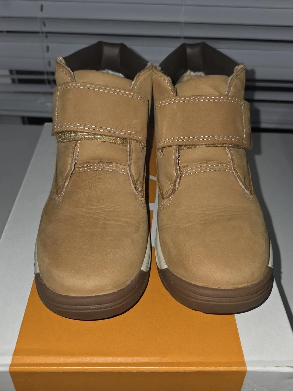 Timberland Kids' Wheat Brown Hook-and-Loop Boots